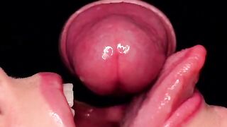 Hot cock sucking ASMR with a sloppy, dirty mouth full of cum