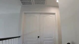 A blonde woman sneaks her boyfriend to fuck her in POV style