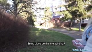 German blonde MILF is a slutty pickup for the Public Agent in a bold location