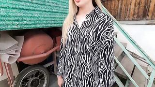 The beautiful hostess received a discount from her employee, and they got intimate