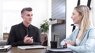 Skinny Lily Larimar gets fucked to secure a job