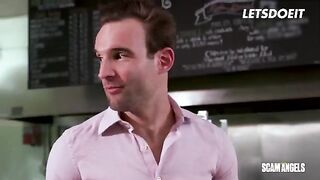 Rich guy fucked in a foursome by kinky whores