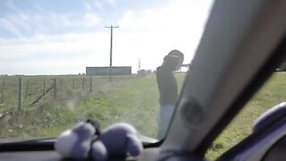 A girl is messing around when her boyfriend joins her in the car and things get steamy