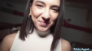 European girl, beautiful brunette biology student, gets fucked by stranger for cash