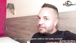 Skinny MILF picked up for sex on the street in POV - German Sexdate No Condom