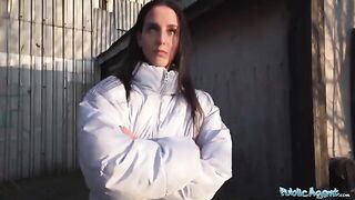 An agent invited a sexy brunette to his house to check her talents