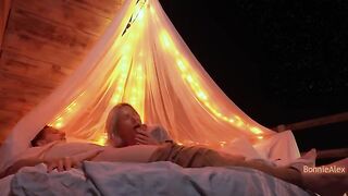 Romantic sex with a beautiful woman and her husband outdoors - hardcore and tender at the same time