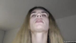 Cute girl with pink lips shakes her ass and gets fucked hard