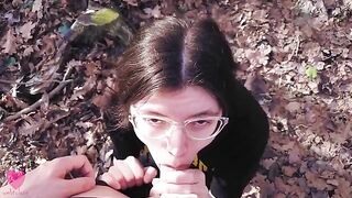Best blowjob moments with cute nerdy girl wearing glasses from webtolove