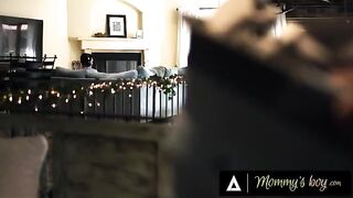 Rachael Cavalli, busty MILF, gets horny seeing stepson masturbating