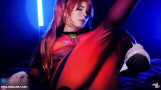 Asuka Langley’s pussy gets creampied after a sloppy blowjob