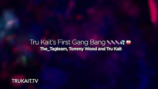 First gangbang for the sexy Latina girl Tru Kait