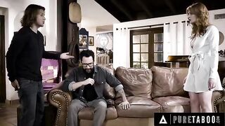 The depressed widower fucks his late wife's look-alike, Lacy Lennon, using rizz