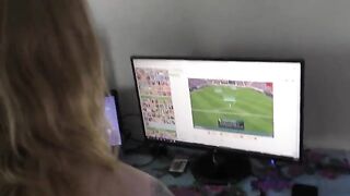 Nesty blonde gets fucked while playing video games