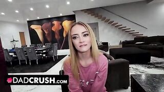 Two step-daughters competing to ride their step-daddies’ huge cock in an intense scene