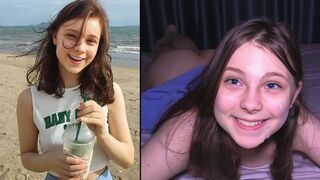 The cute girl got her hole stretched by a huge dick in the beach