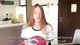 A step brother fucked his stepsister twice after she lost a game