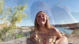 Horny Hiking couple Molly Pills gets adventurous on a big ass hike