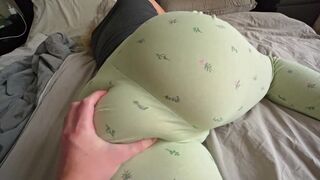 Girl with thick ass enjoys sensual sex when her panties are on the side