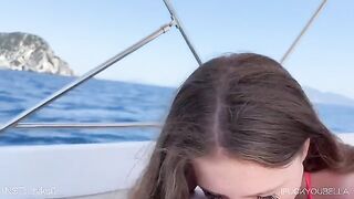 A girl fucked on a yacht by a friend with her boyfriend