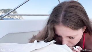 A girl fucked on a yacht by a friend with her boyfriend