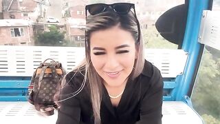 A girl has sex with her stepbrother's friend while riding a cable car