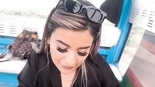A girl has sex with her stepbrother's friend while riding a cable car