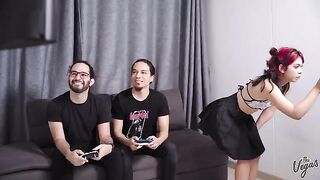 The little Latina Cindy Luna was caught cheating and got double penetrated