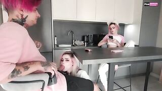 Wife came at the most inconvenient moment - a spicy role-play scene