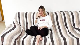 Bored blonde calls her friend to lick and fuck her