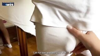 The stepson helped his stepmom with breakfast and received a sexy reward
