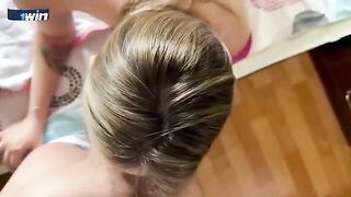 The stepson helped his stepmom with breakfast and received a sexy reward