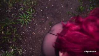 Fucked Russian beauty with big ass in the forest