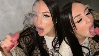 Girl makes a blowjob in the car and gets caught by her boyfriend