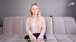 A cute girl with a big ass fucks for the first time at casting