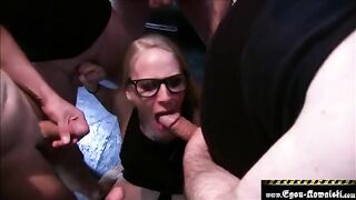 Hot German amateur girl Lara Cumkitten gets a messy bukkake