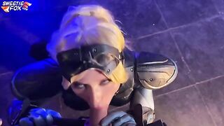 Hot Starcraft cosplay girl Nova gets her pussy railed and swallows cum