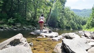 Amateur couple AmyGabe fucked outdoors on their hike