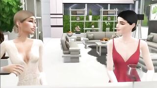 Hailey caught cheating with Selena in a spicy Sims 4 scene