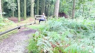 The hot girl was jogging in the forest and got fucked