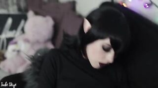 Mavis, the pale goth, gets fucked and swallows cum in a steamy scene