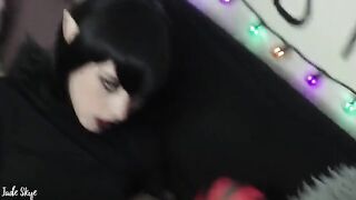 Mavis, the pale goth, gets fucked and swallows cum in a steamy scene