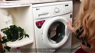 A lovely woman got stuck, but her husband rewarded her with anal creampie