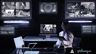 Adriana Chechik and Alexis Fawx compete to see who can squirt harder