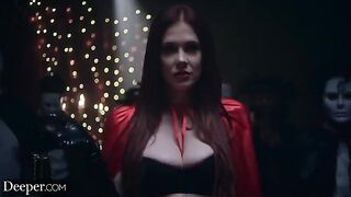 Four submissives serve their Mistress Maitland in a steamy Deeper scene