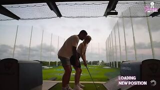 A golf date with a hot blonde turns into a rough sex session