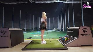A golf date with a hot blonde turns into a rough sex session