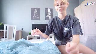 The stepbrother gently fucked his stepsister, who couldn’t resist his cock