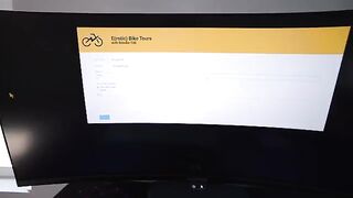 Small girl shows her boyfriend the sights of the city on a big bike