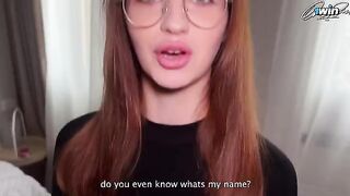 Pervert stepdad fucked slim teen with glasses hard
